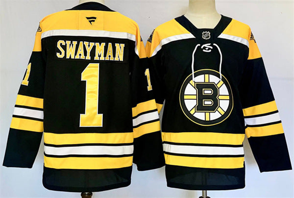 Jeremy Swayman Boston Bruins black Home jersey