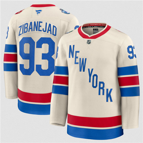 Mika Zibanejad New York Rangers cream Winter Classic jersey