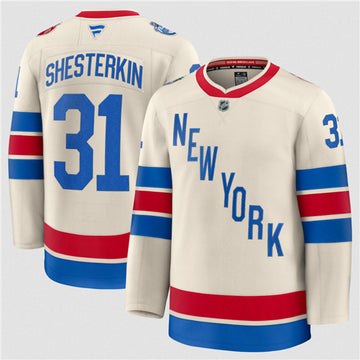 Igor Shesterkin New York Rangers cream Winter Classic jersey
