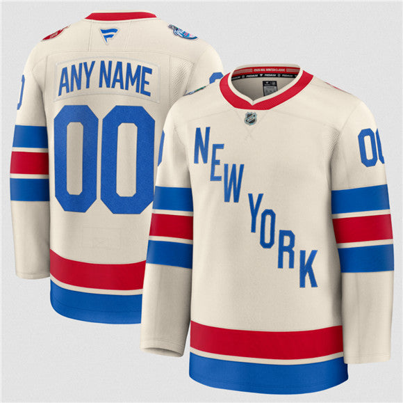 Custom New York Rangers cream Winter Classic jersey