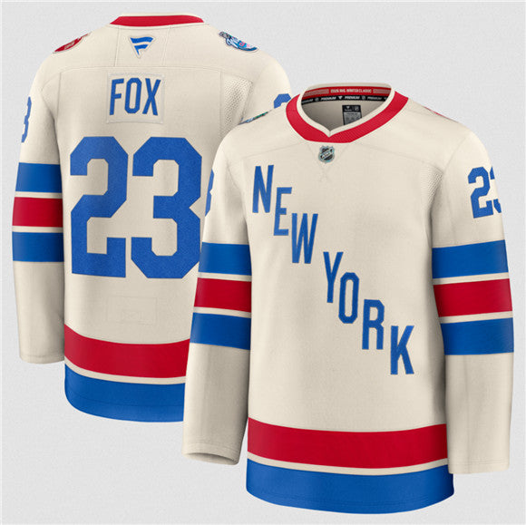 Adam Fox New York Rangers cream Winter Classic jersey