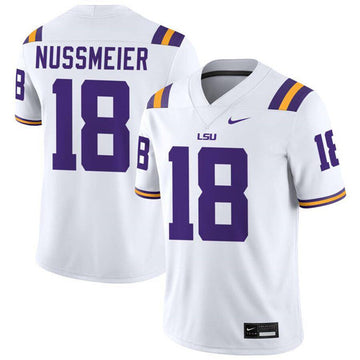 Garrett Nussmeier LSU Tigers white Limited jersey