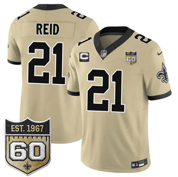 Justin Reid New Orleans Saints gold Vapor jersey