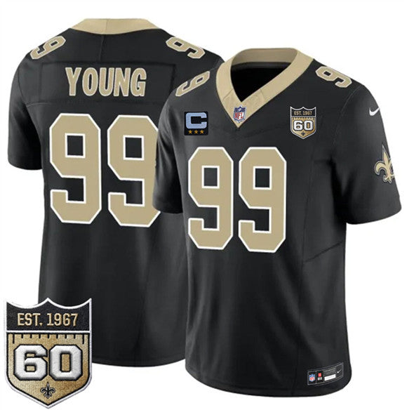 Chase Young New Orleans Saints black Vapor jersey