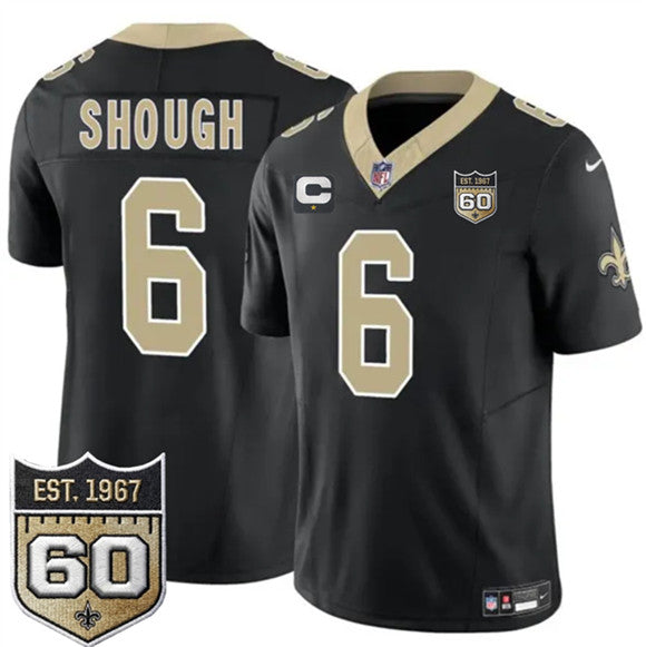 Tyler Shough New Orleans Saints black Vapor jersey