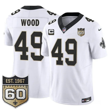 Zach Wood New Orleans Saints white Vapor jersey