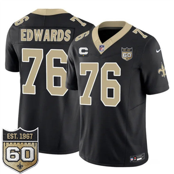 David Edwards New Orleans Saints black Vapor jersey