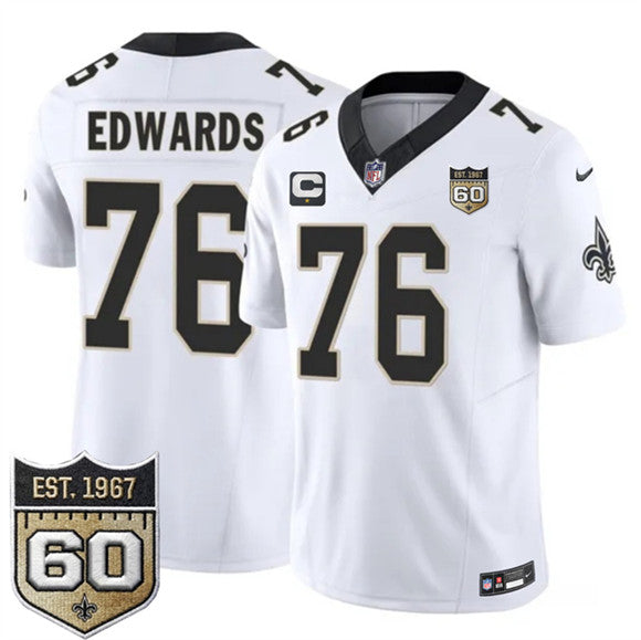 David Edwards New Orleans Saints white Vapor jersey