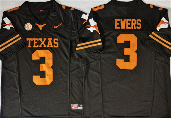 Quinn Ewers Texas Longhorns black jersey