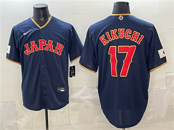 Yusei Kikuchi Japan Baseball navy Classic jersey