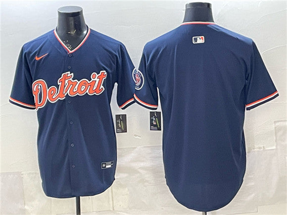 Custom Detroit Tigers navy Vapor jersey