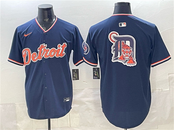 Team Big Logo Detroit Tigers navy Vapor jersey