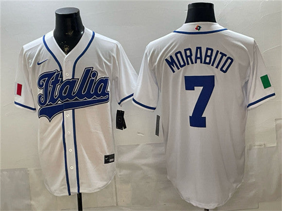 Nick Morabito Italy Baseball white Classic jersey