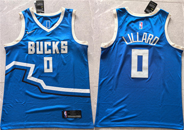 Damian Lillard Milwaukee Bucks royal City Edition jersey