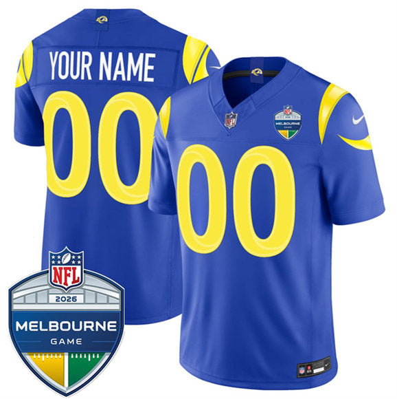 Custom Los Angeles Rams royal Vapor jersey
