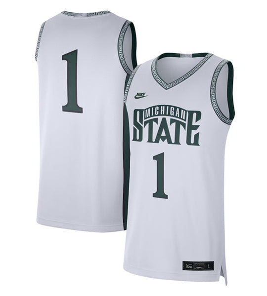 Custom Michigan State Spartans white Limited jersey