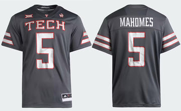 Patrick Mahomes II Texas Tech Red Raiders gray jersey