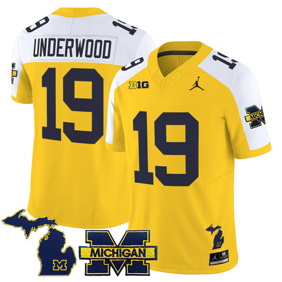 Bryce Underwood Maize Michigan Wolverines Vapor jersey