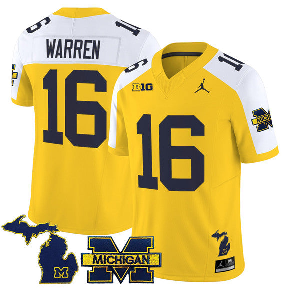 Davis Warren Maize Michigan Wolverines Vapor jersey