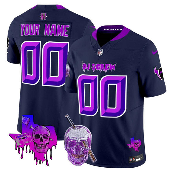 Custom Houston Texans navy Vapor jersey