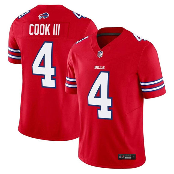 James Cook III Buffalo Bills red Vapor jersey
