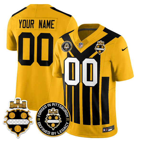 Custom Pittsburgh Steelers gold Limited jersey