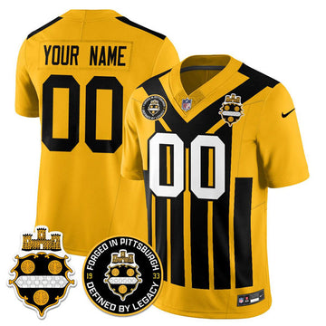 Custom Pittsburgh Steelers gold Limited jersey