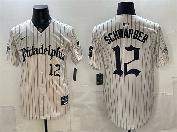 Kyle Schwarber Philadelphia Phillies cream Vapor jersey