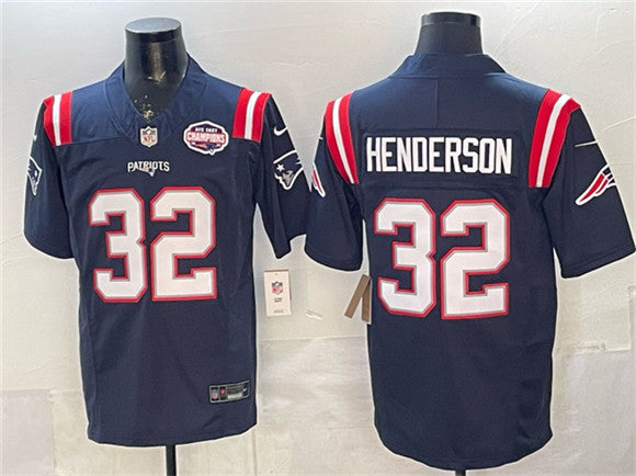 TreVeyon Henderson New England Patriots navy Vapor jersey
