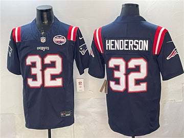 TreVeyon Henderson New England Patriots navy Vapor jersey