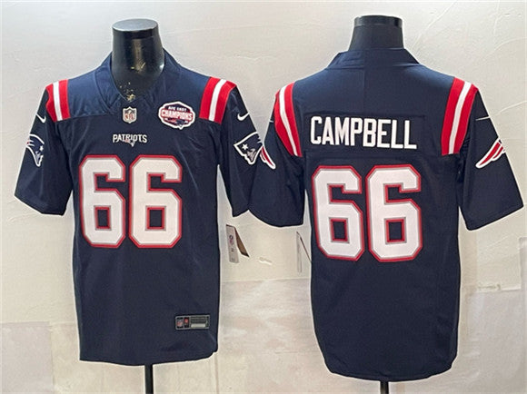 Will Campbell New England Patriots navy Vapor jersey
