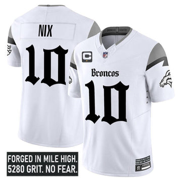 Bo Nix Denver Broncos white Vapor jersey