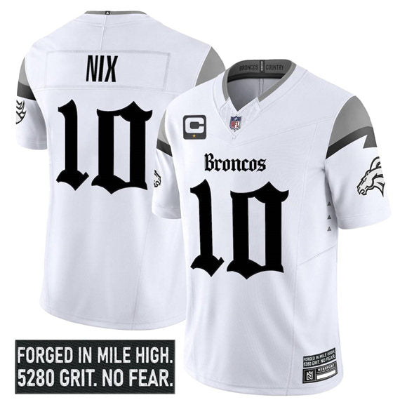 Bo Nix Denver Broncos white Vapor jersey