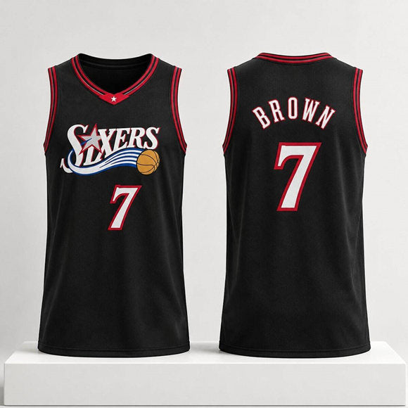 Jaylen Brown Philadelphia 76ers black jersey