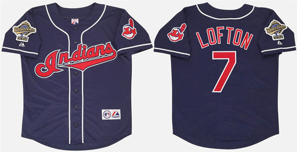 Kenny Lofton Cleveland Guardians navy jersey