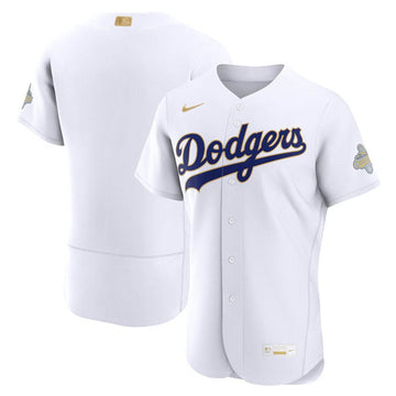 Custom Los Angeles Dodgers white Gold Collection jersey