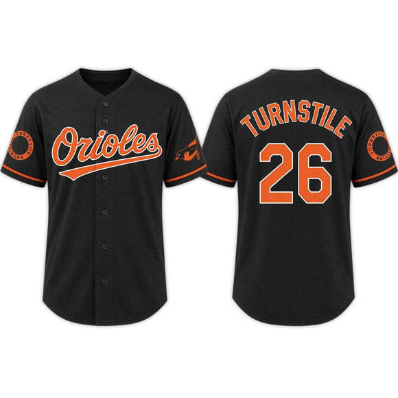 Turnstile Night Baltimore Orioles black jersey