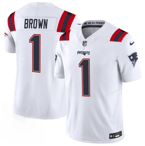 A.J. Brown New England Patriots white Vapor jersey