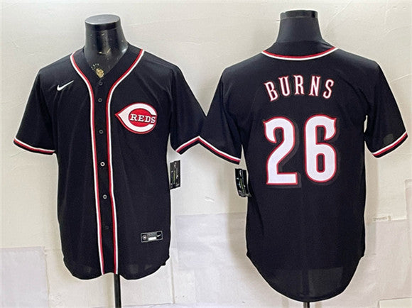 Chase Burns Cincinnati Reds black Fashion jersey