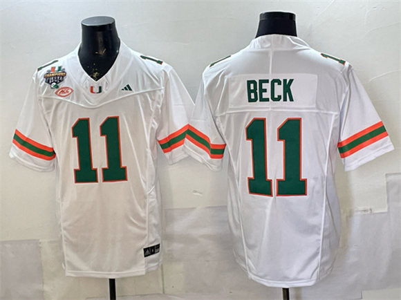 Carson Beck Miami Hurricanes white jersey