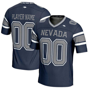 Custom Nevada Wolf Pack navy jersey