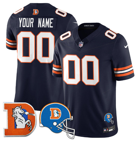 Custom Denver Broncos navy Vapor jersey