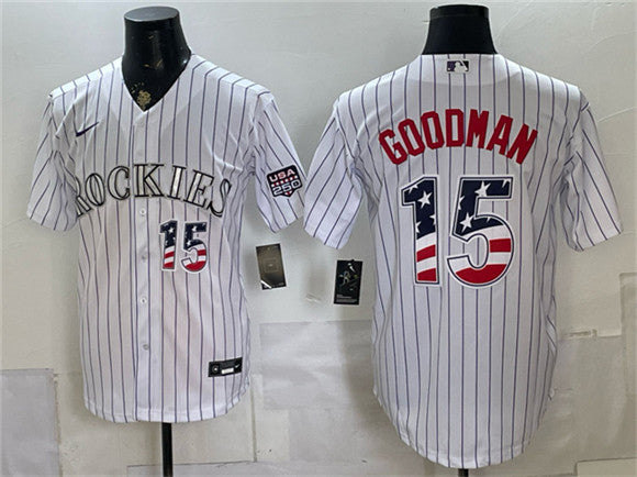 Hunter Goodman Colorado Rockies white Home jersey