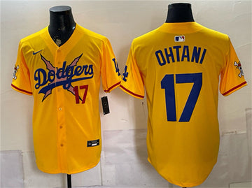 Shohei Ohtani Los Angeles Dodgers yellow Vapor jersey