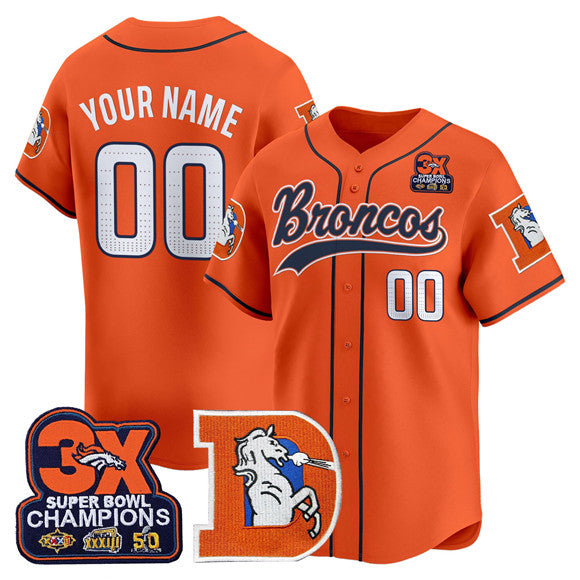 Custom Denver Broncos orange Vapor jersey