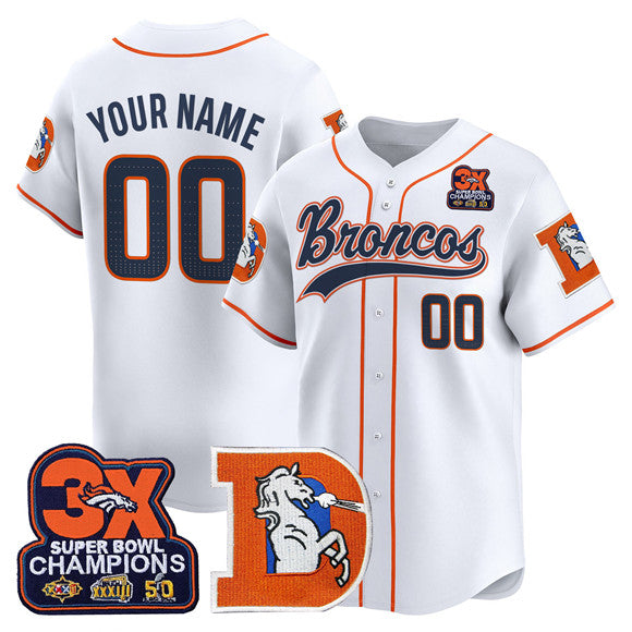 Custom Denver Broncos white Vapor jersey