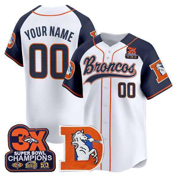 Custom Denver Broncos navy Vapor jersey