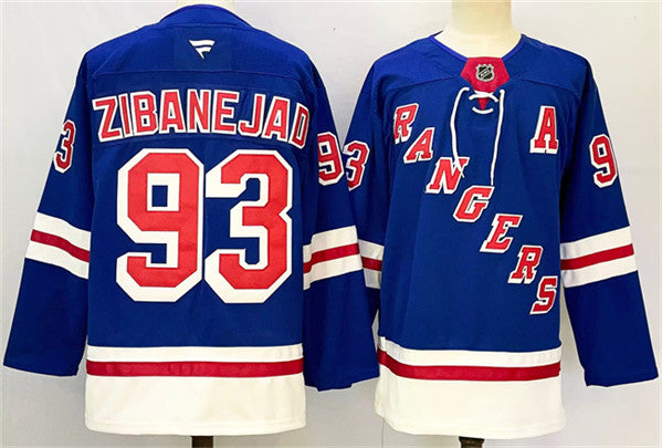 Mika Zibanejad New York Rangers royal Home jersey
