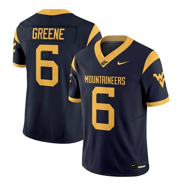 Garrett Greene West Virginia Mountaineers navy jersey
