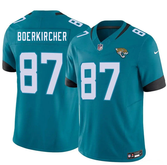Nate Boerkircher Jacksonville Jaguars teal Vapor jersey
